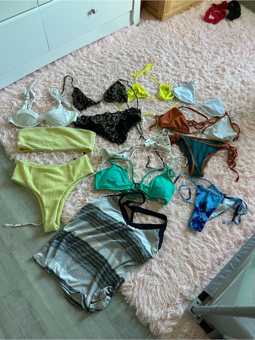 Assorted Women’s Swim Bikini Bundle Set in Yellow, Teal, White and Multicolor